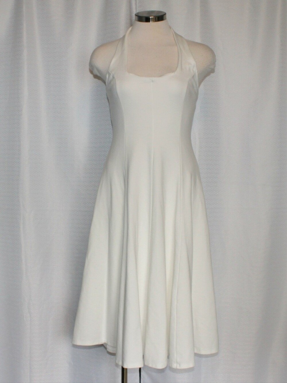 Fashion Nova White Halter A-Line Midi Dress Women’s Medium